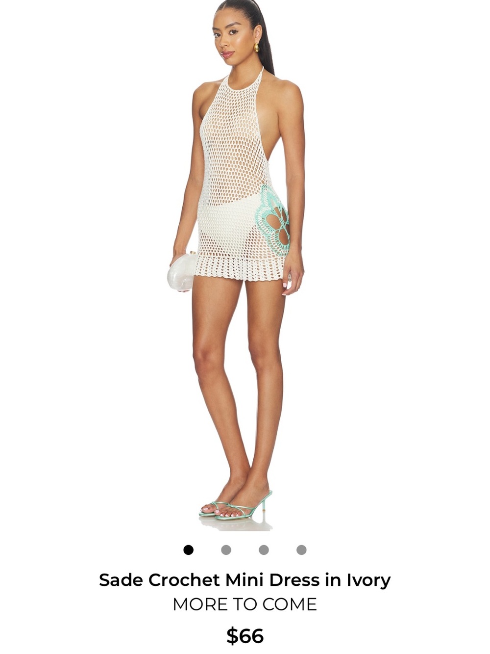 More to Come Sade Crochet mini dress ivory